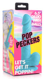 Pop Peckers Color Dildo Blue Pink with balls