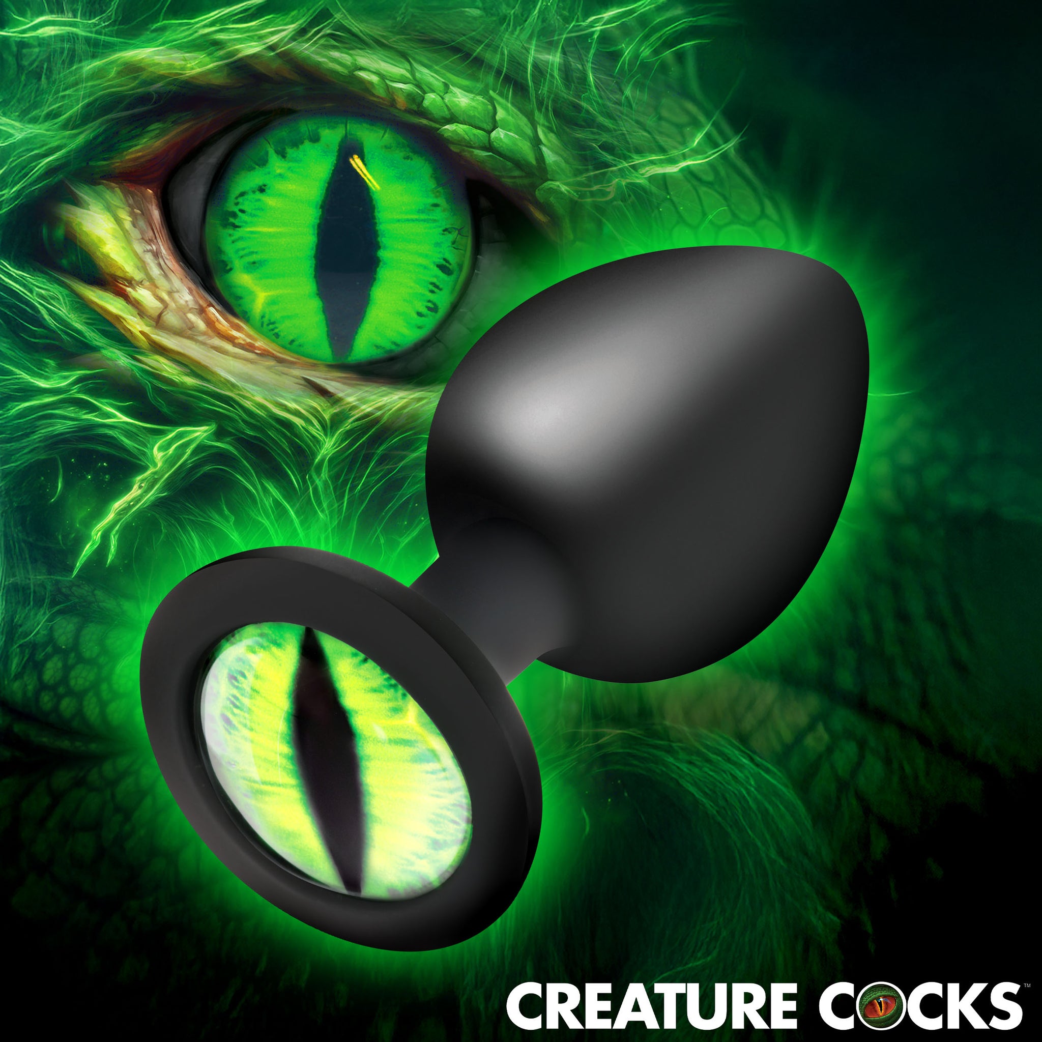 Creature Eye Green Cat-Eye Silicone Butt Plug Medium Fantasy Plug wi Dildo.us Creature Eye Green Cat-Eye Silicone Butt Plug Medium Fantasy Plug wi Dildo.us