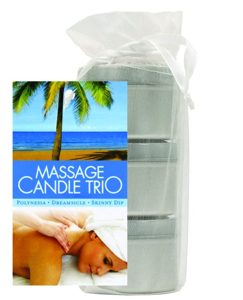 Candles - Earthly Body Massage Candle Trio Gift Bag - 2 Oz Skinny Dip, Dreamsicle, & Guavalva