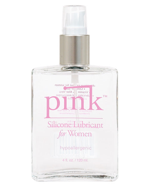 Lubricants - Pink Silicone Lube - 4 Oz Glass Bottle