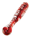 Dongs & Dildos - Adam & Eve Eve's Sweetheart Swirl Glass Dildo - Clear-red