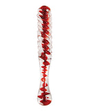 Dongs & Dildos - Adam & Eve Eve's Sweetheart Swirl Glass Dildo - Clear-red