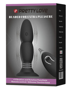 Anal Products - Pretty Love Remote Control Beaded Plug 4 Function - Black