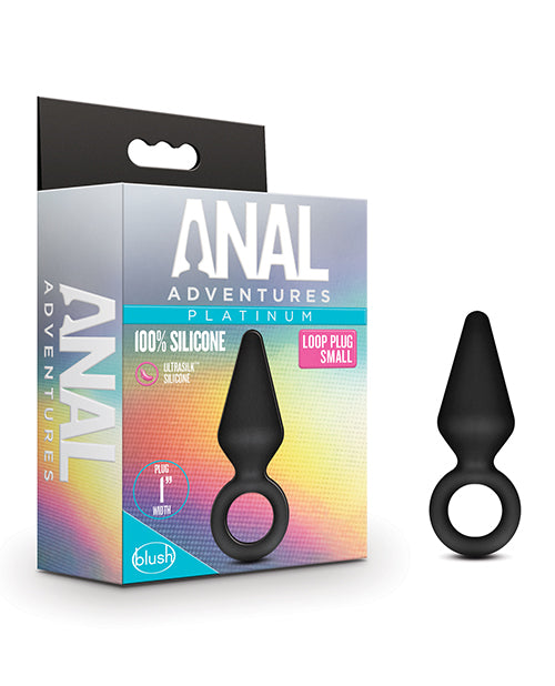 Anal Products - Blush Anal Adventures Platinum Silicone Loop Plug - Small Black
