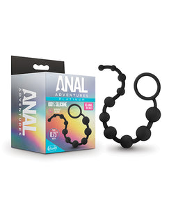 Anal Products - Blush Anal Adventures Platinum Silicone 10 Anal  Beads - Black