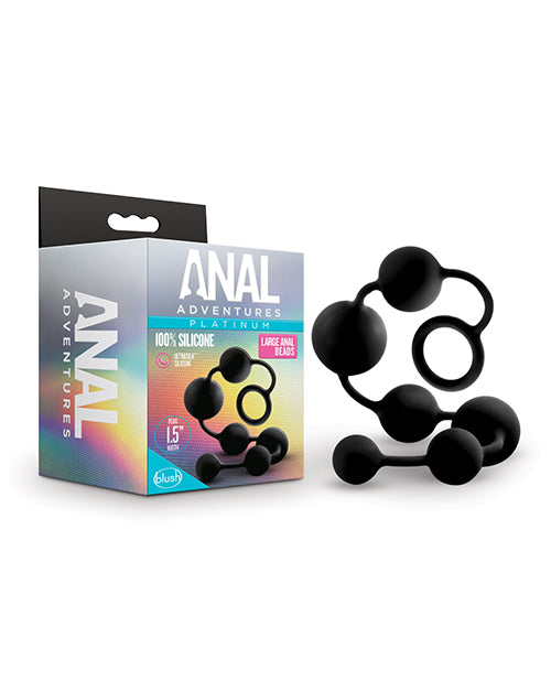Anal Products - Blush Anal Adventures Platinum Silicone Anal Beads - Large Black