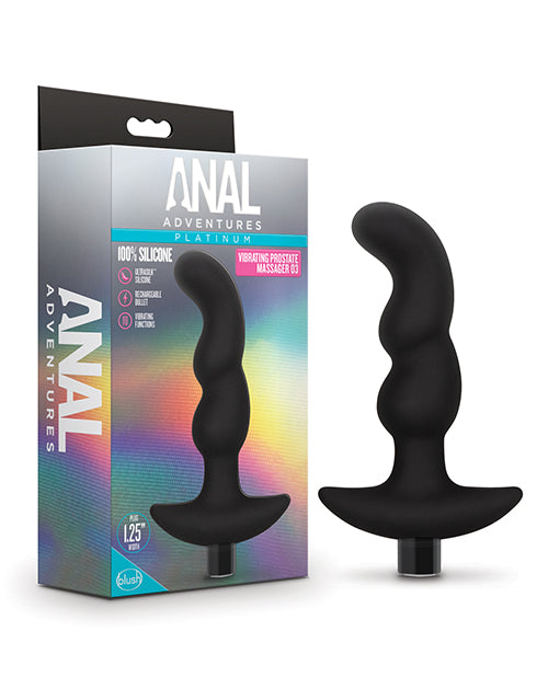Anal Products - Blush Anal Adventures Platinum Silicone Vibrating Prostate Massager 03 - Black