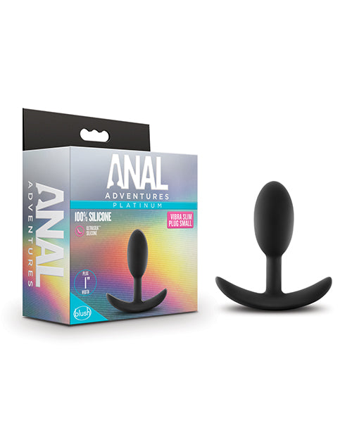 Anal Products - Blush Anal Adventures Platinum Silicone Vibra Slim Plug - Black