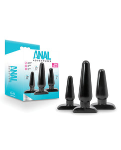 Anal Products - Blush Anal Adventures Basic Plug Kit - Black