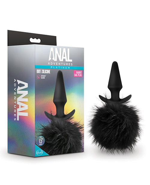 Anal Products - Blush Anal Adventures Platinum Rabbit Tail Plug - Black