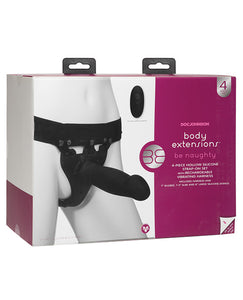 Strap Ons - Body Extensions Be Naughty Vibrating 4 Piece Strap On Set - Black