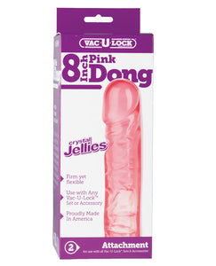 Dongs & Dildos - Vac-u-lock 8" Crystal Jellie Pink