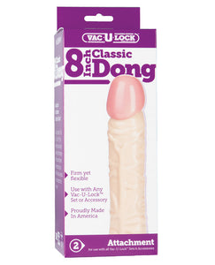 Dongs & Dildos - Vac-u-lock 8" Classic Dong - White