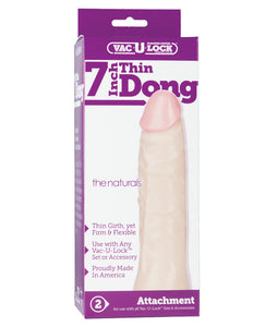 Dongs & Dildos - Vac-u-lock 7" Thin Dong - White