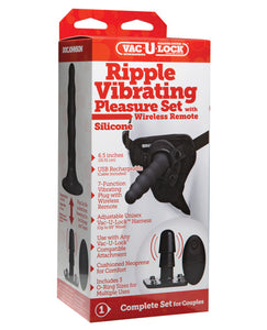 Dongs & Dildos - Vac-u-lock Ripple Vibrating Pleasure Set - Black