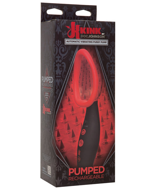 Stimulators - Kink Pumped Rechargeable Automatic Vibrating Pussy Pump - Black-red