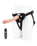 Strap Ons - Lux Fetish 8.5" Realistic Vibrating Dildo W-strap On Harness Set