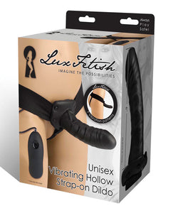 Strap Ons - Lux Fetish Unisex Vibrating Hollow Strap On Dildo