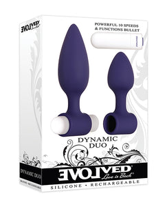 Anal Products - Evolved Dynamic Duo Anal Rechargeable - Purple-white