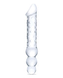 Glas 12" Double Ended Glass Dildo W-anal Beads - Clear
