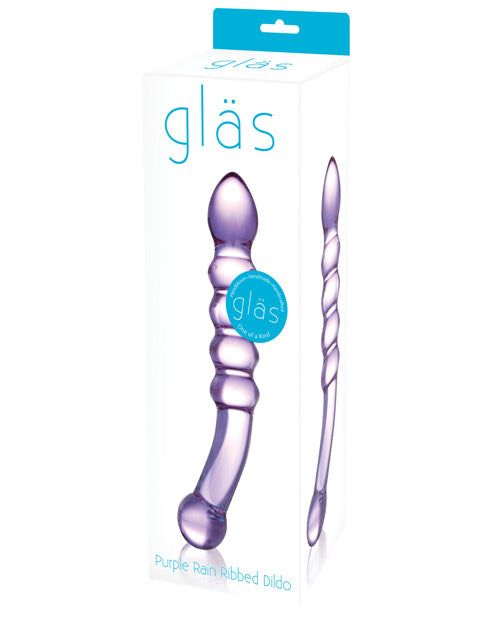 Dongs & Dildos - Glas Purple Rain Ribbed Glass Dildo
