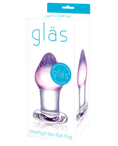 Anal Products - Glas Amethyst Rain Glass Butt Plug