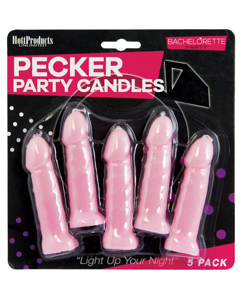 Candles - Bachelorette Party Pecker Party Candles - Pink Pack Of 5