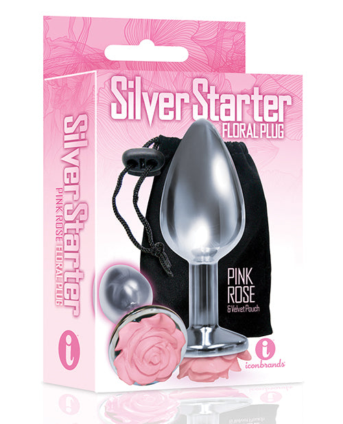 Anal Products - The 9's The Silver Starter Rose Floral Stainless Steel Butt Plug