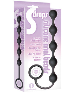 Anal Products - The 9's S Drops Silicone Anal Beads - Black