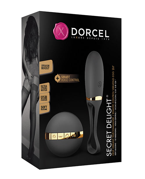 Stimulators - Dorcel Secret Delight Voice Control Egg - Black-gold