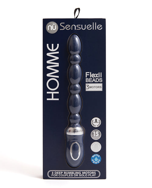 Anal Products - Nu Sensuelle Homme Flexii Beads - Navy Blue