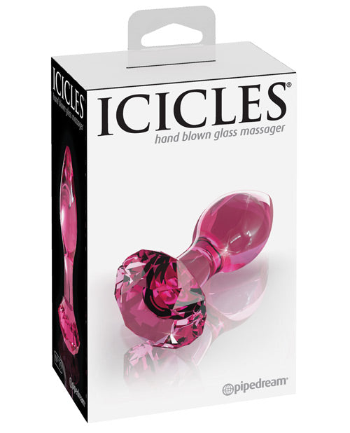 Anal Products - Icicles No. 79 Hand Blown Glass Diamond Butt Plug - Pink