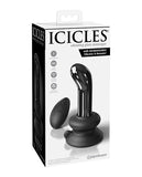 Anal Products - Icicles No. 84 Hand Blown Glass Vibrating Butt Plug W-remote - Black