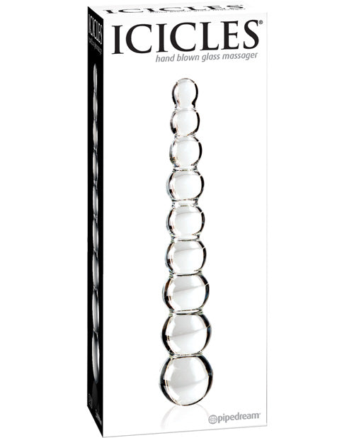 Dongs & Dildos - Icicles No. 2 Hand Blown Glass Massager - Clear Rippled