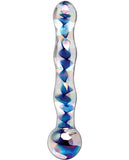 Dongs & Dildos - Icicles No. 8 Hand Blown Glass Massager - Clear W-inside Blue Swirls