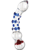 Dongs & Dildos - Icicles No. 18 Hand Blown Glass Massager - Clear W-blue Knobs