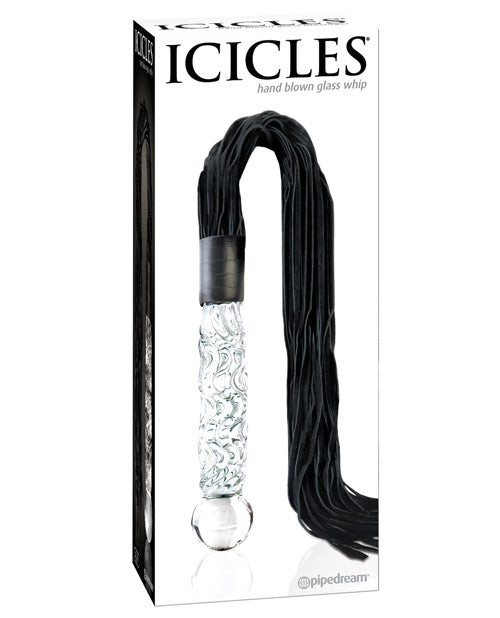 Dongs & Dildos - Icicles No. 38 Hand Blown Glass Handled Whip - Clear