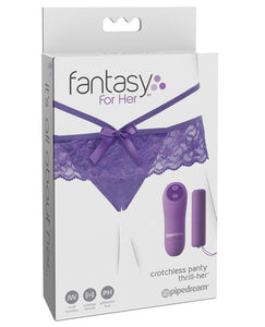 Stimulators - Fantasy For Her Crotchless Panty Thrill Her - Purple