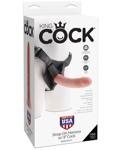 Strap Ons - "King Cock Strap On Harness W/8"" Cock"