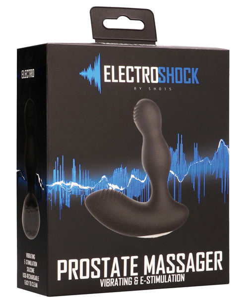 Anal Products - Shots Electroshock E-stimulation Vibrating Prostate Massager - Black
