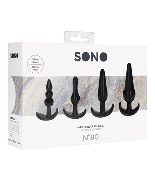Anal Products - Shots Sono No. 8 Butt Plug - Black Set Of 4
