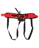 Strap Ons - Sportsheets Lace Strap On Corsette - Red