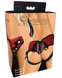 Strap Ons - Sportsheets Lace Strap On Corsette - Red