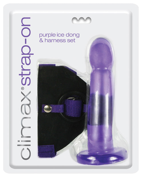 Strap Ons - Climax Strap On Purple Ice Dong & Harness Set