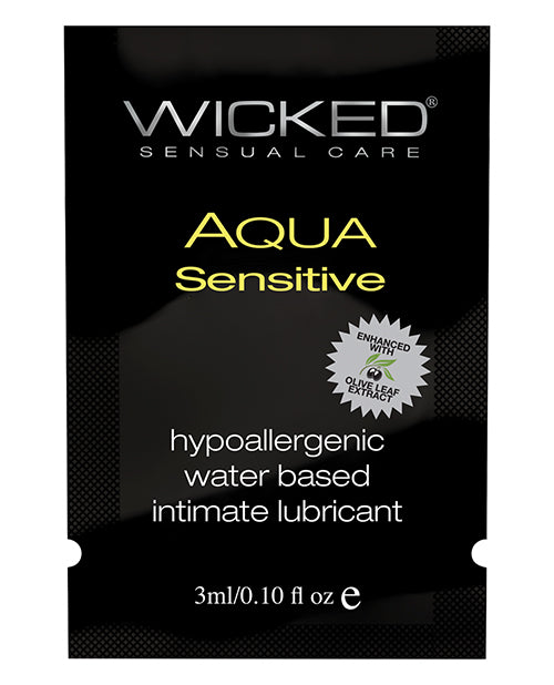 Lubricants - Wicked Sensual Care Hypoallergenic Aqua Sensative Water Based Lubericant - .1 Oz