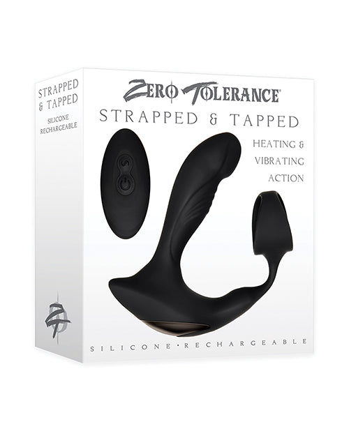 Anal Products - Zero Tolerance Strapped & Tapped Rechargeable Prostate Vibrator - Black