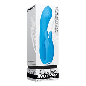 Evolved Sea Breeze Bunny Rechargeable Poseable Silicone Rabbit Vibrator Blue