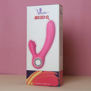 Voodoo Beso G Rechargeable Vibrating Silicone Suction Dual Stimulator Pink