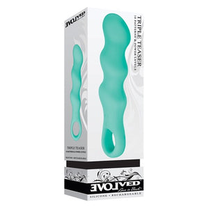 Evolved Triple Teaser Rechargeable 3-Motor Silicone Vibrator Teal