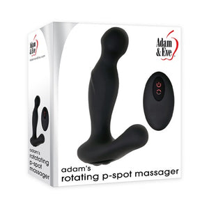 Adam & Eve Adam's Rotating P-Spot Massager Rechargeable Remote-Controlled Vibrating and Rotating Prostate Stimulator Black